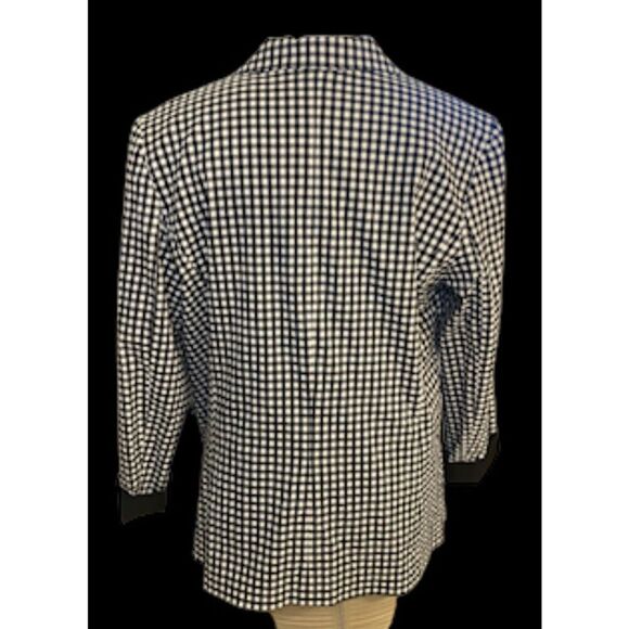Zac & Rachel Blazer Sz. XL Black/White Check One Button Office Professional - Picture 4 of 10